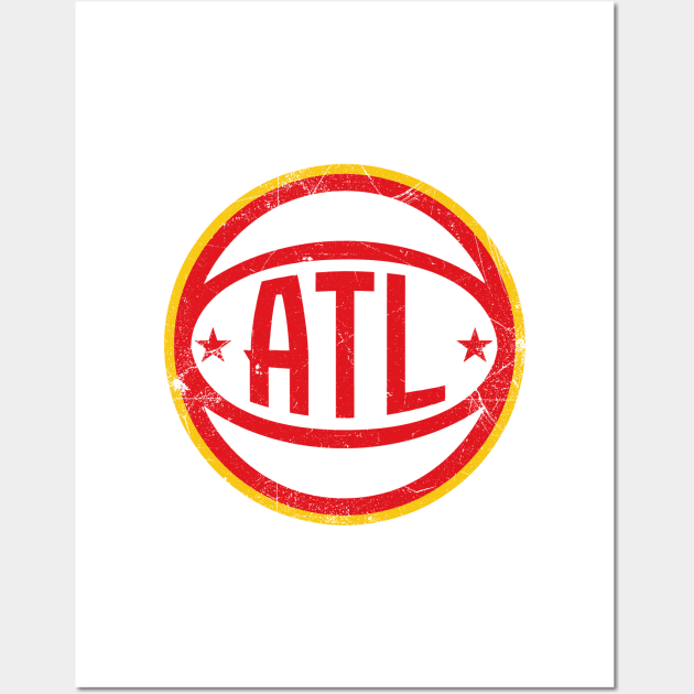 ATL Retro Ball - White Wall Art by KFig21